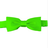 Kids Solid Pre-Tied Lime Green Bow Tie