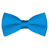 Solid Pre-Tied Peacock Blue Bow Tie