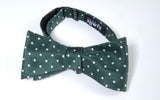 Classic Dapper Dot Kelly Green Bow Tie with White Dots