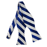 Blue and White College Stripe Bow Tie