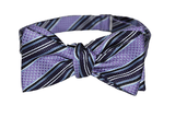 The Yacht Stripe Self-Tie Bow Tie - Lavender/Purple
