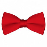 Kids Solid Pre-Tied Red Bow Tie
