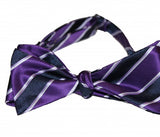 Classic Stripe Self-Tie Purple/Navy Bow Tie
