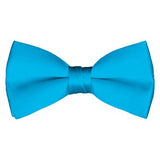 Kids Solid Pre-Tied Turquoise Bow Tie