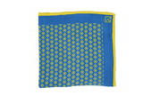 The Aristocrat, Blue, Yellow and White Patterned Pocket Square